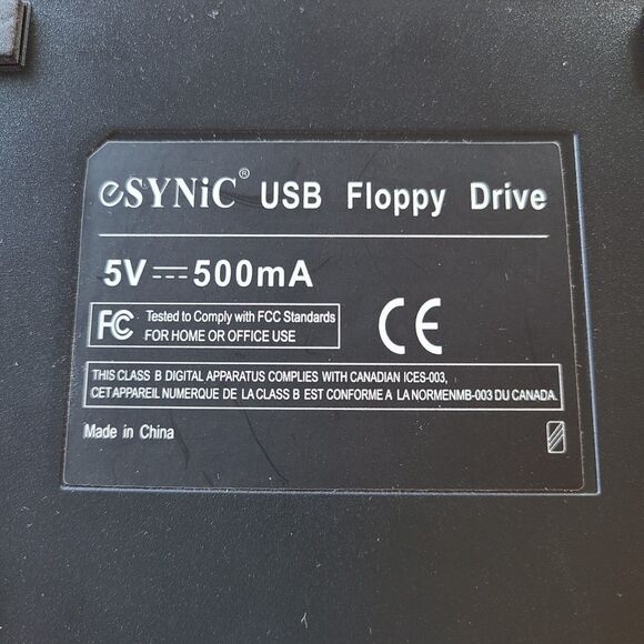 eSYNiC USB Floppy Drive 3.5" Floppy Disk External Hard Drive Plug And Play Works - Picture 10 of 10